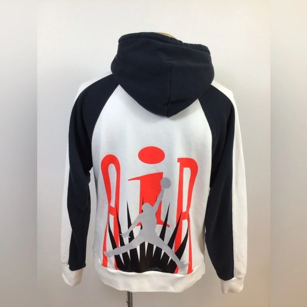 Nike Air Jordan Legacy Flight Hoodie White Black Jumpman Graphic Size Medium
